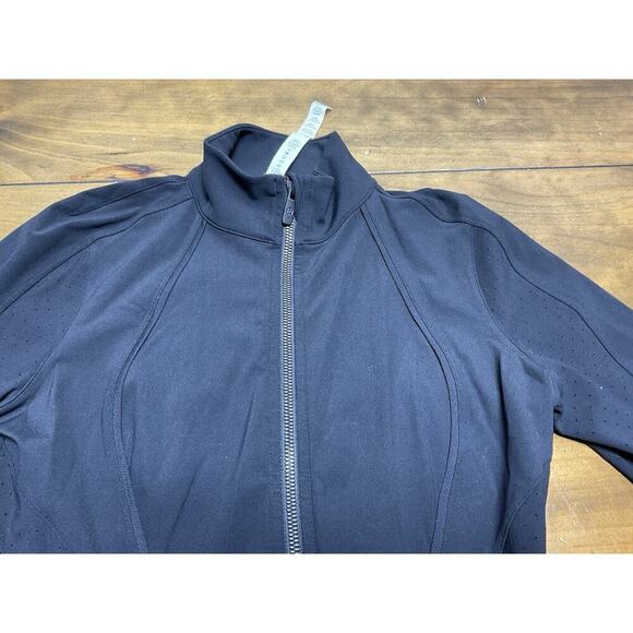 Lululemon Jacket Womens 4 Black Sleek Essentials Full Zip Mock Neck Stretch - Picture 2 of 13